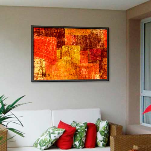 Quadrinho Decorativo - Abstrato terra laranja